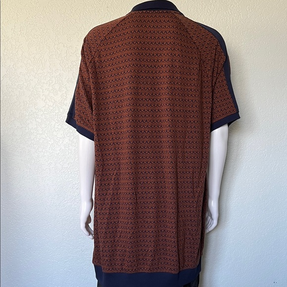 Shaquille O’Neal 2XLT Short Sleeve Knit Polo Geometric Pattern Casual Top - Picture 5 of 5